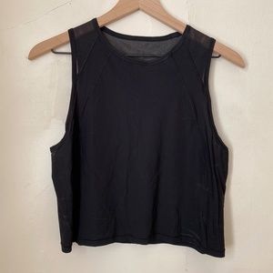 Black Cropped Lululemon Workout Top